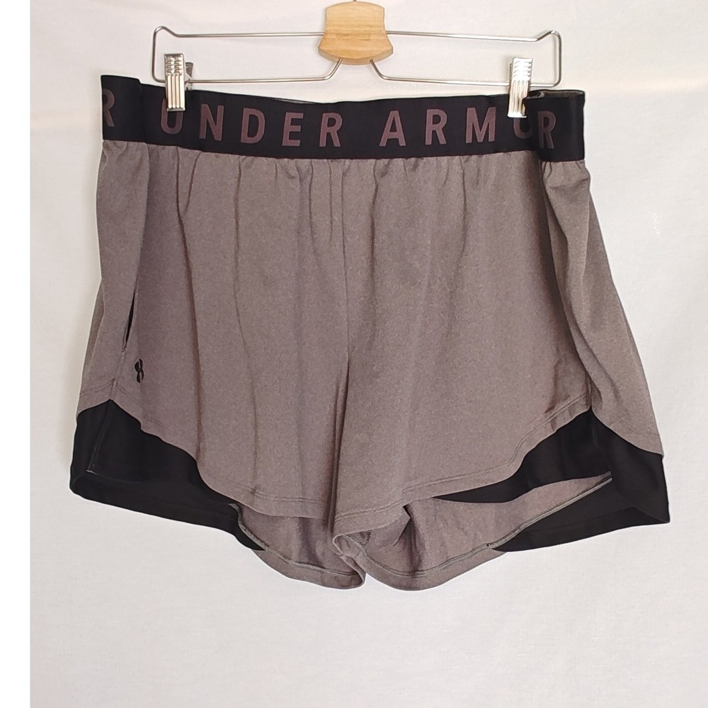 Under Armour Women's Play Up 3.0 Shorts Style 1353764 Gray Black Loose 2X